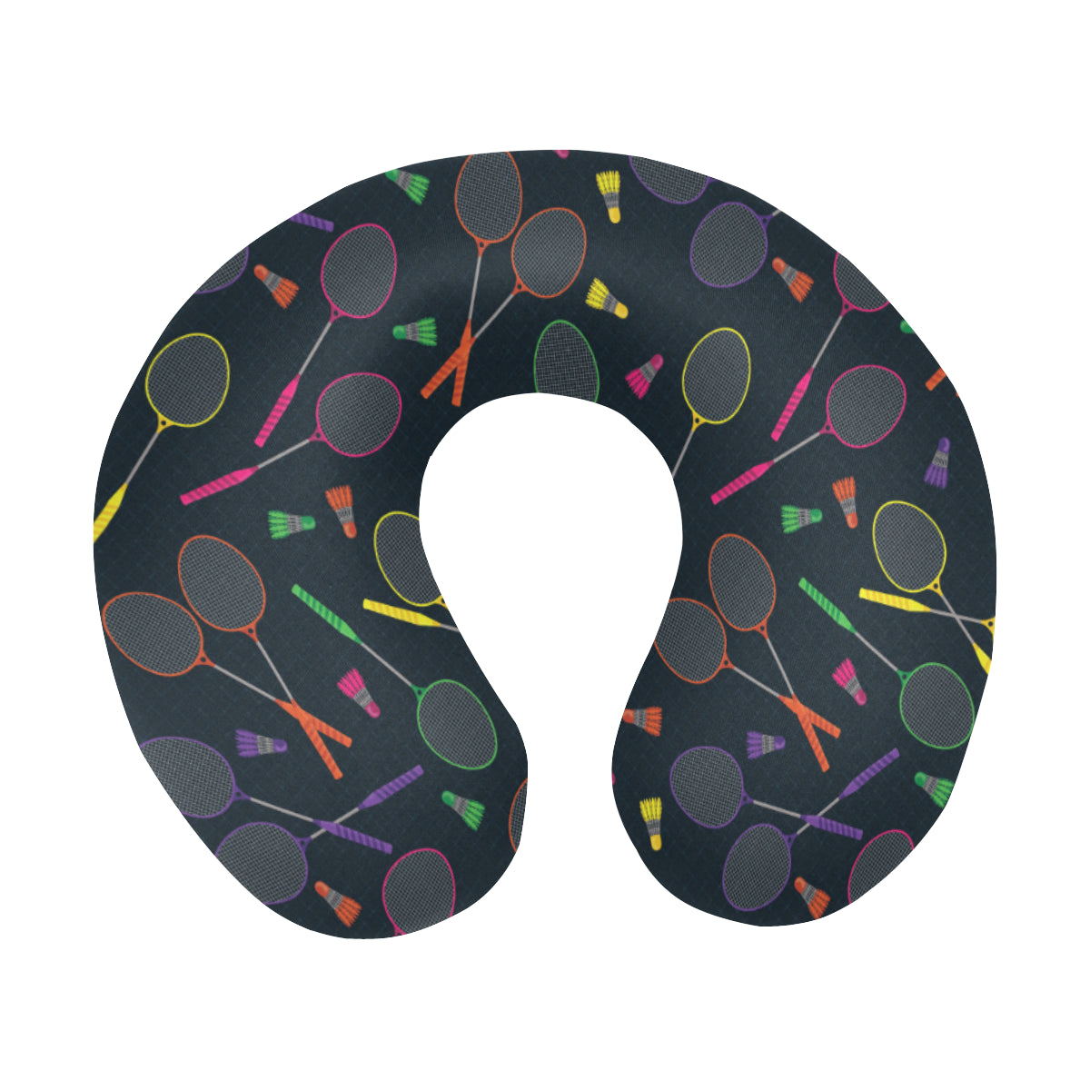 Badminton Pattern Print Design 04 U-Shaped Travel Neck Pillow