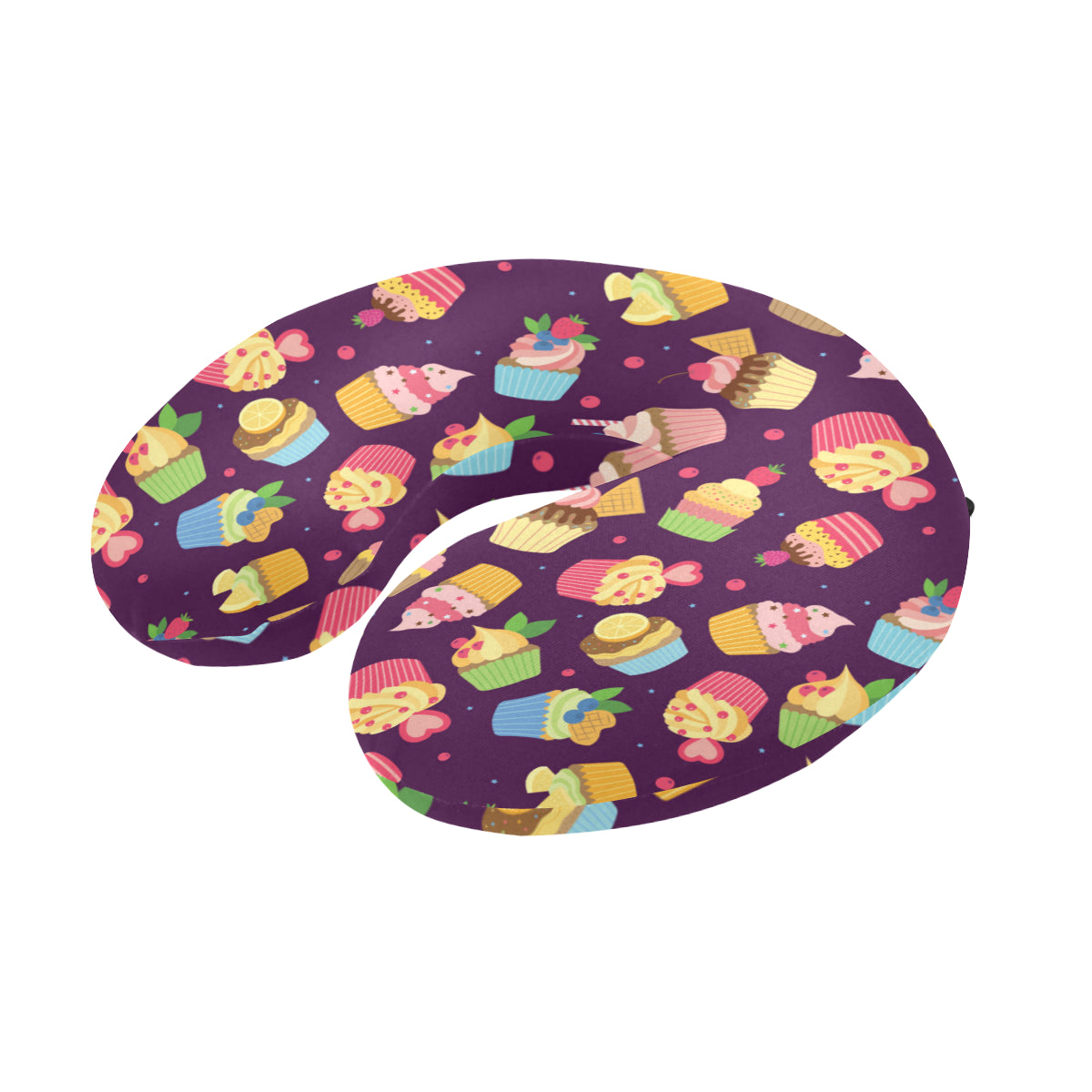 Cupcake Pattern Print Design 05 U-Shaped Travel Neck Pillow