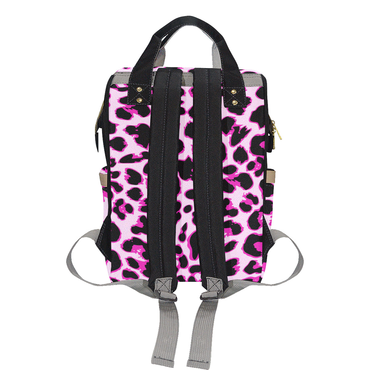 Pink Leopard Print Diaper Bag Backpack