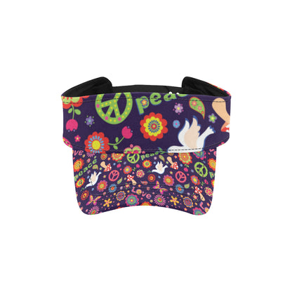 Flower Power Peace Design Print Unisex Sun Visor