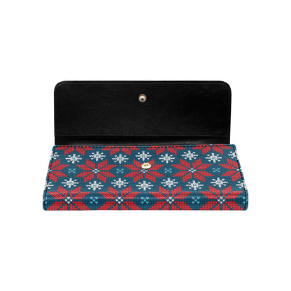 Poinsettia Pattern Print Design A02 Women's Trifold Wallet