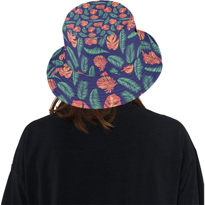 Palm Leaves Pattern Print Design PL011 Unisex Bucket Hat