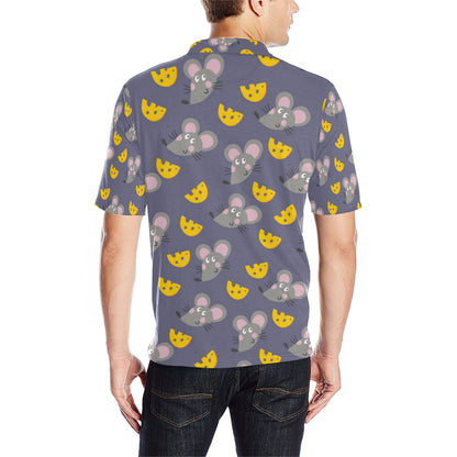 Rat With Cheese Pattern Print Design 01 Men Polo Shirt