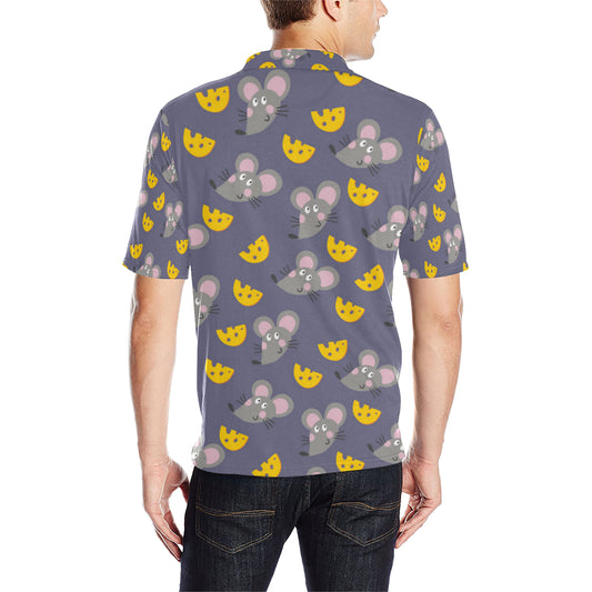Rat With Cheese Pattern Print Design 01 Men Polo Shirt