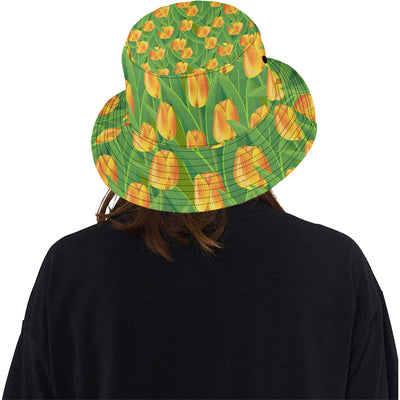 Tulip Orange Pattern Print Design TP07 Unisex Bucket Hat