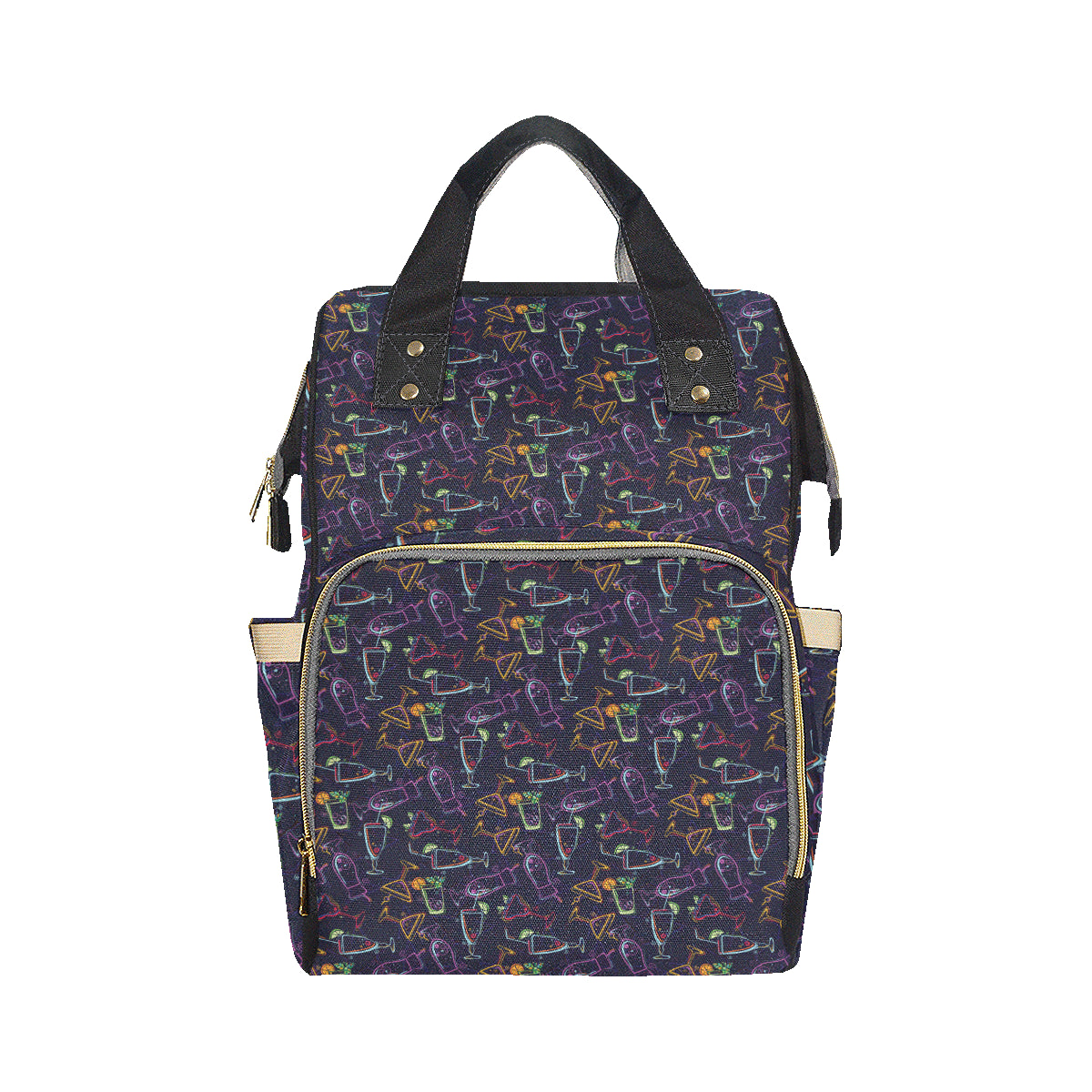 Cocktail Pattern Print Design 04 Diaper Bag Backpack