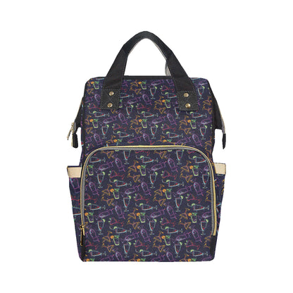 Cocktail Pattern Print Design 04 Diaper Bag Backpack
