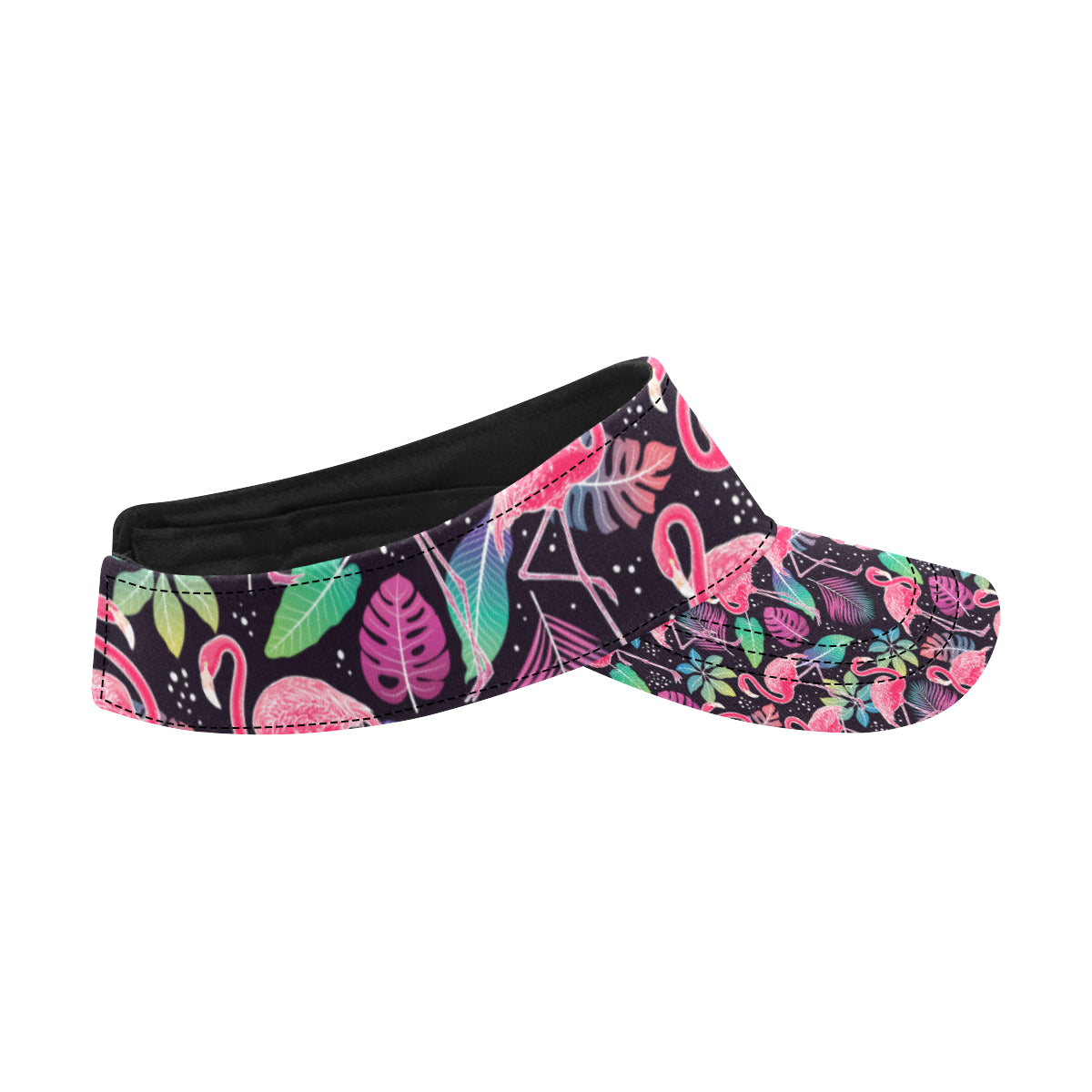 Flamingo Tropical leaves Neon Print Unisex Sun Visor