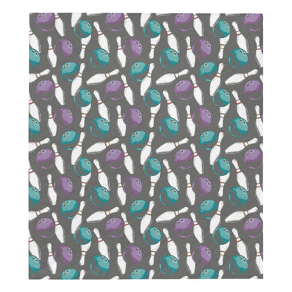 Bowling Pattern Print Design 03 Premium Quilt