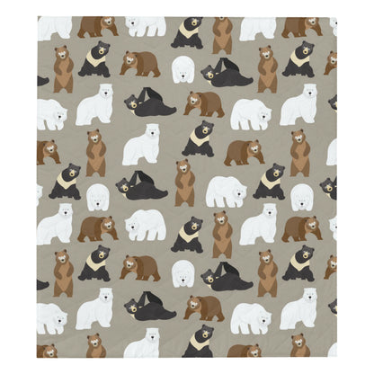 Bear Pattern Print Design BE03 Premium Quilt