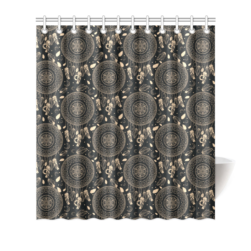 Dream Catcher Mandala Boho Moon Shower Curtain