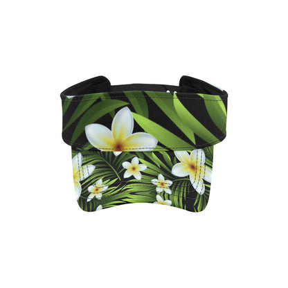 White Plumeria Pattern Print Design PM06 Unisex Sun Visor