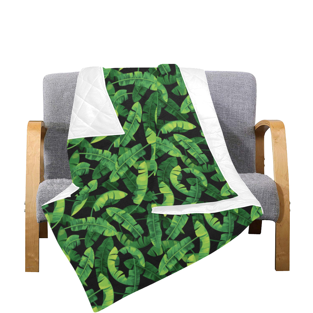 Banana Leaf Pattern Print Design 02 Premium Quilt