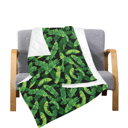 Banana Leaf Pattern Print Design 02 Premium Quilt