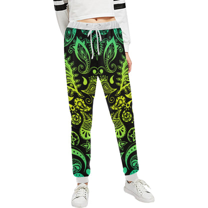 Paisley Green Design Print Unisex Sweatpants