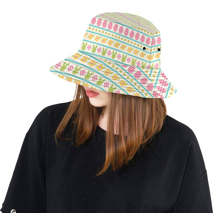 Easter Eggs Pattern Print Design RB016 Unisex Bucket Hat
