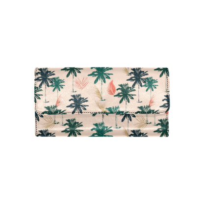 Palm Tree Pattern Print Design PT014 Women's Trifold Wallet