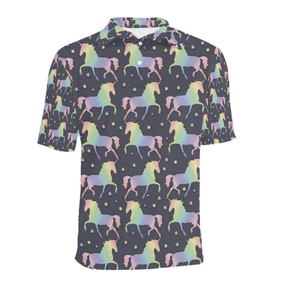 Rainbow Pattern Print Design A05 Men Polo Shirt