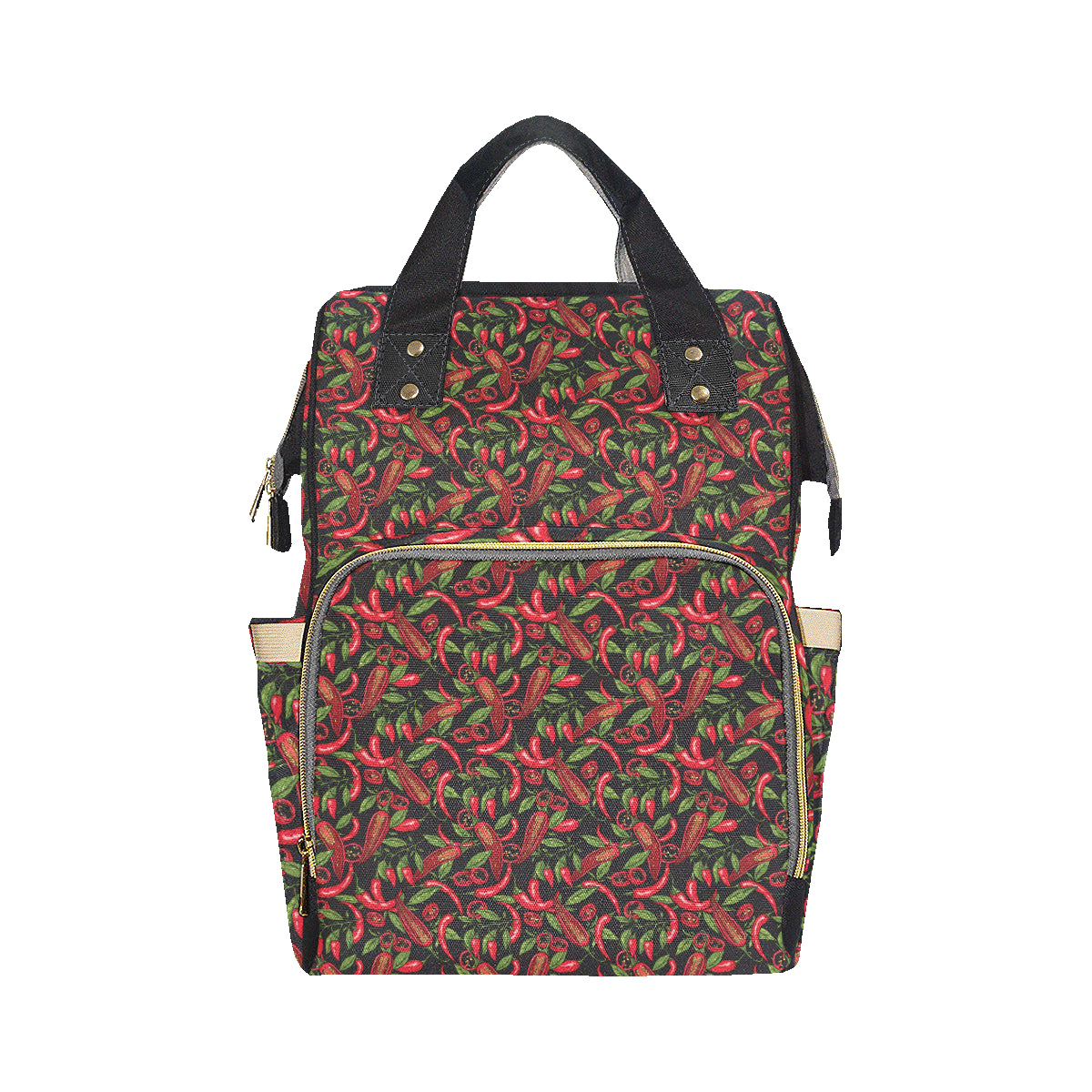 Chilli Pepper Pattern Print Design 02 Diaper Bag Backpack