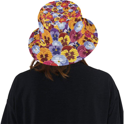 Pansy Pattern Print Design PS01 Unisex Bucket Hat