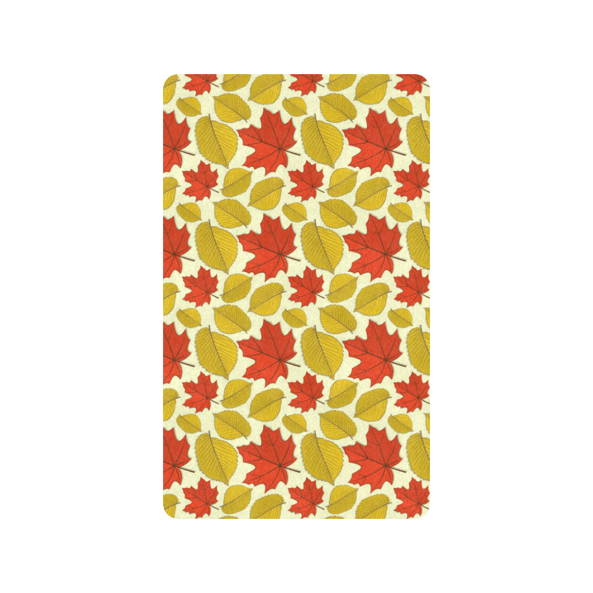 Elm Maple Leave Print Pattern Rubber Doormat