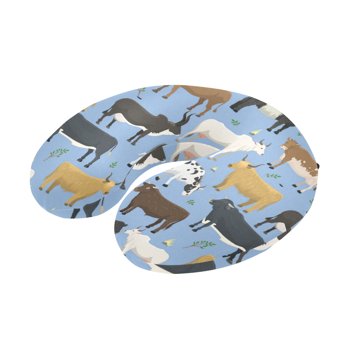 Cattle Pattern Print Design 02 U-Shaped Travel Neck Pillow