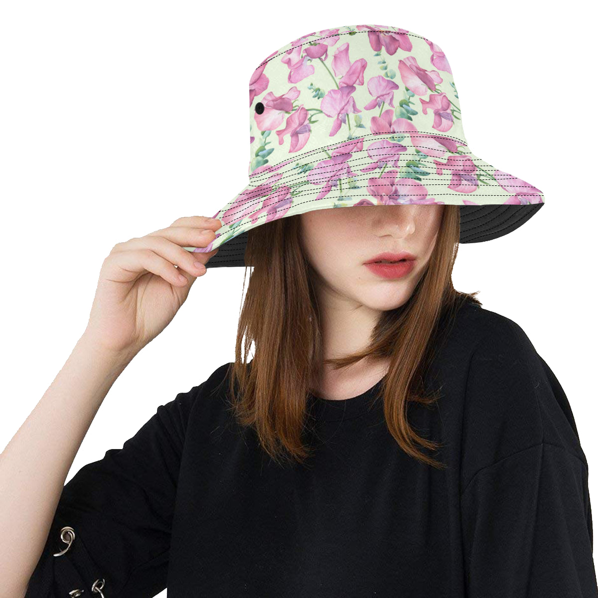 Peony Pattern Print Design PE011 Unisex Bucket Hat