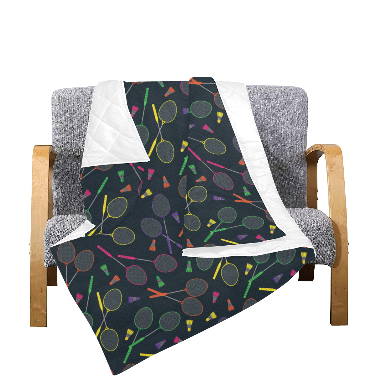 Badminton Pattern Print Design 04 Premium Quilt