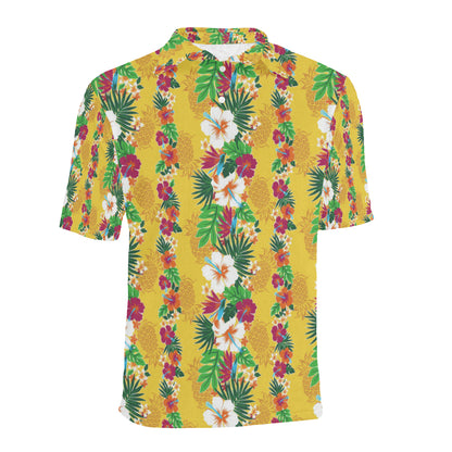 Hawaiian Themed Pattern Print Design H09 Men Polo Shirt