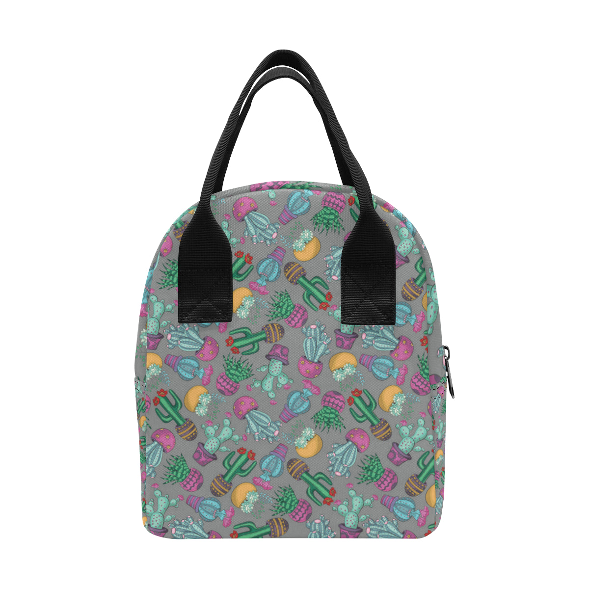 Cactus Colorful Print Pattern Insulated Lunch Bag