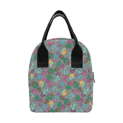 Cactus Colorful Print Pattern Insulated Lunch Bag