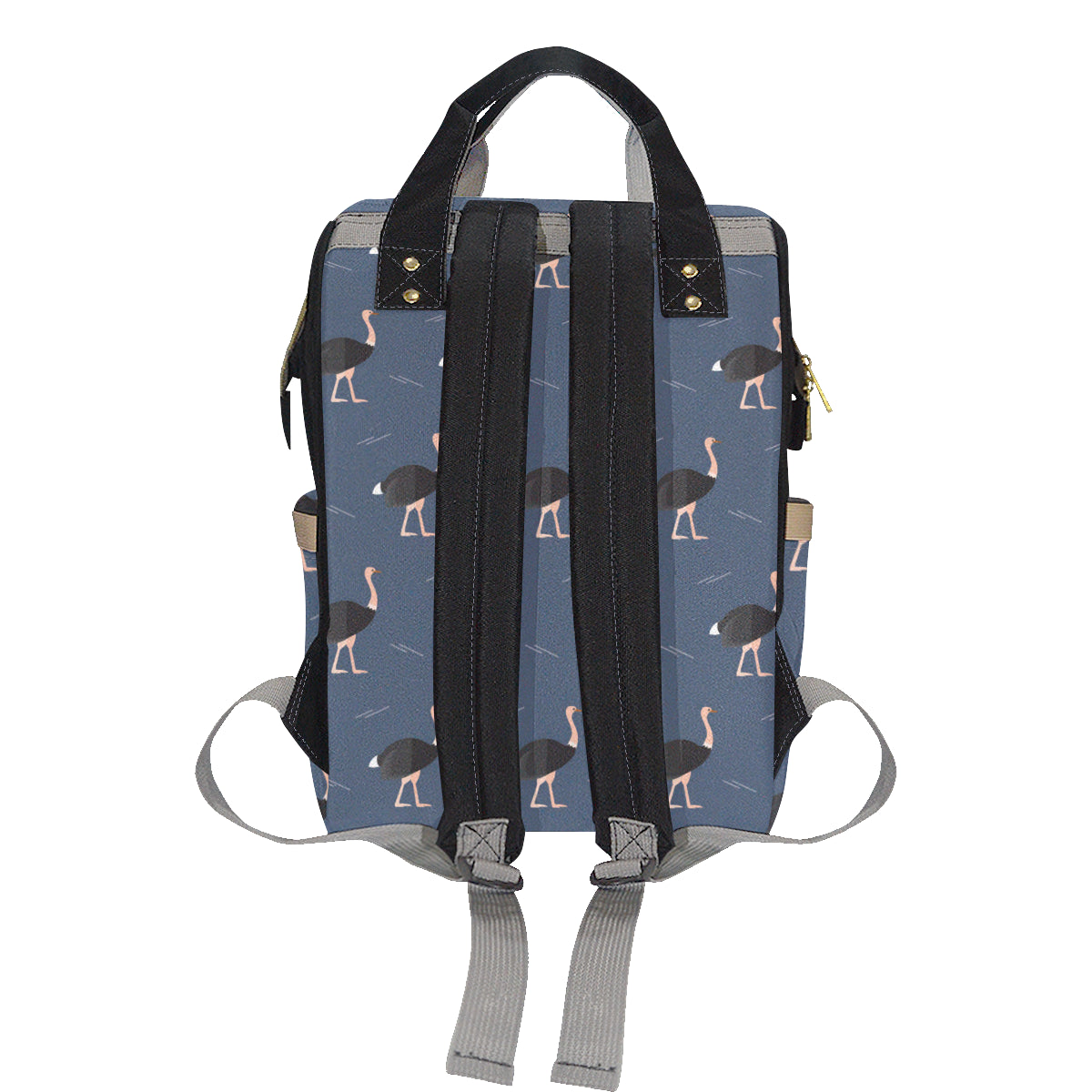 Ostrich Pattern Print Design 04 Diaper Bag Backpack