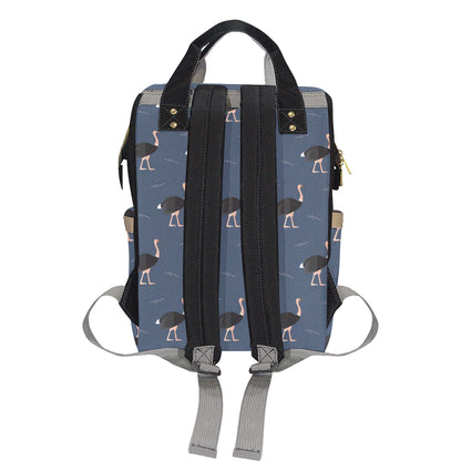 Ostrich Pattern Print Design 04 Diaper Bag Backpack