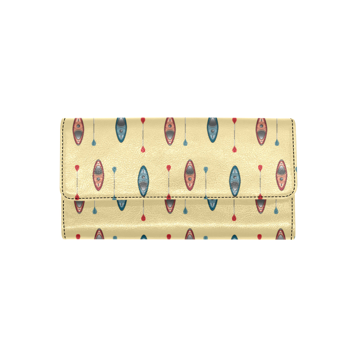 Kayak Pattern Print Design 02 Women's Trifold Wallet