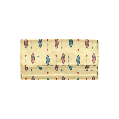 Kayak Pattern Print Design 02 Women's Trifold Wallet