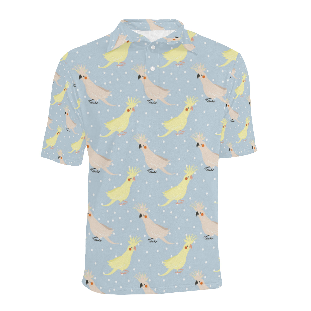 Cockatiel Pattern Print Design 03 Men Polo Shirt