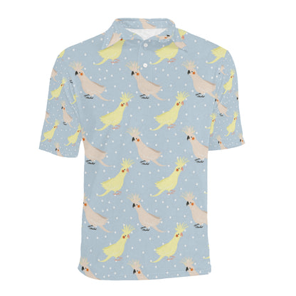 Cockatiel Pattern Print Design 03 Men Polo Shirt