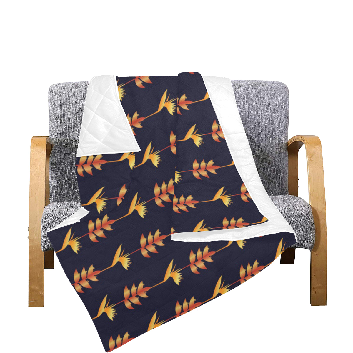 Heliconia Pattern Print Design HL06 Premium Quilt