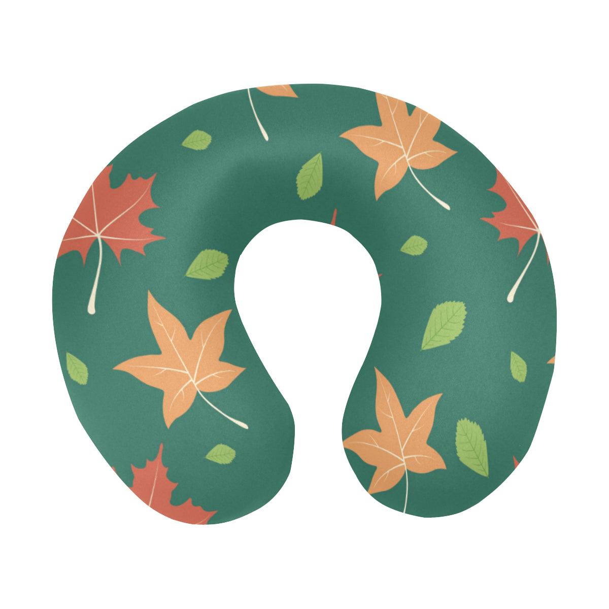 Maple Leaf Pattern Print Design 04 U-Shaped Travel Neck Pillow
