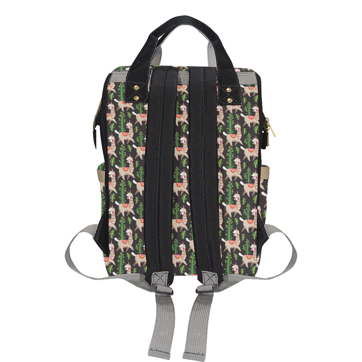 Alpaca Cactus Design Themed Print Diaper Bag Backpack