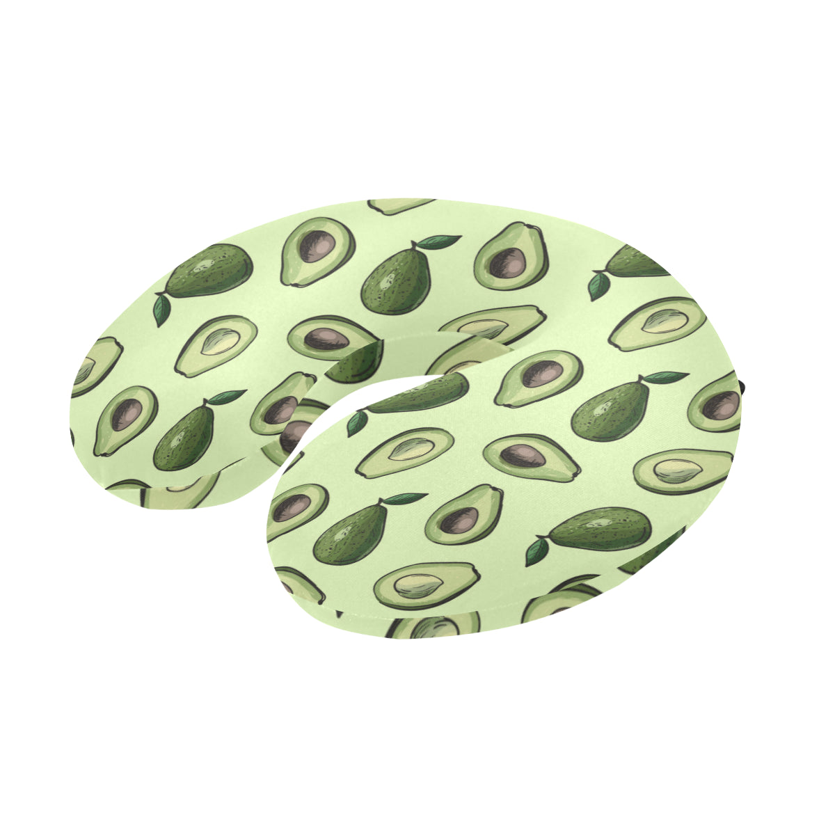 Avocado Pattern Print Design 02 U-Shaped Travel Neck Pillow