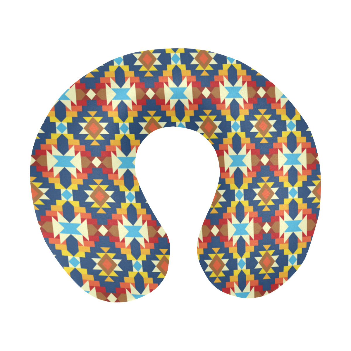 Aztec Pattern Print Design 01 U-Shaped Travel Neck Pillow