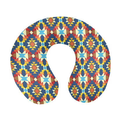 Aztec Pattern Print Design 01 U-Shaped Travel Neck Pillow