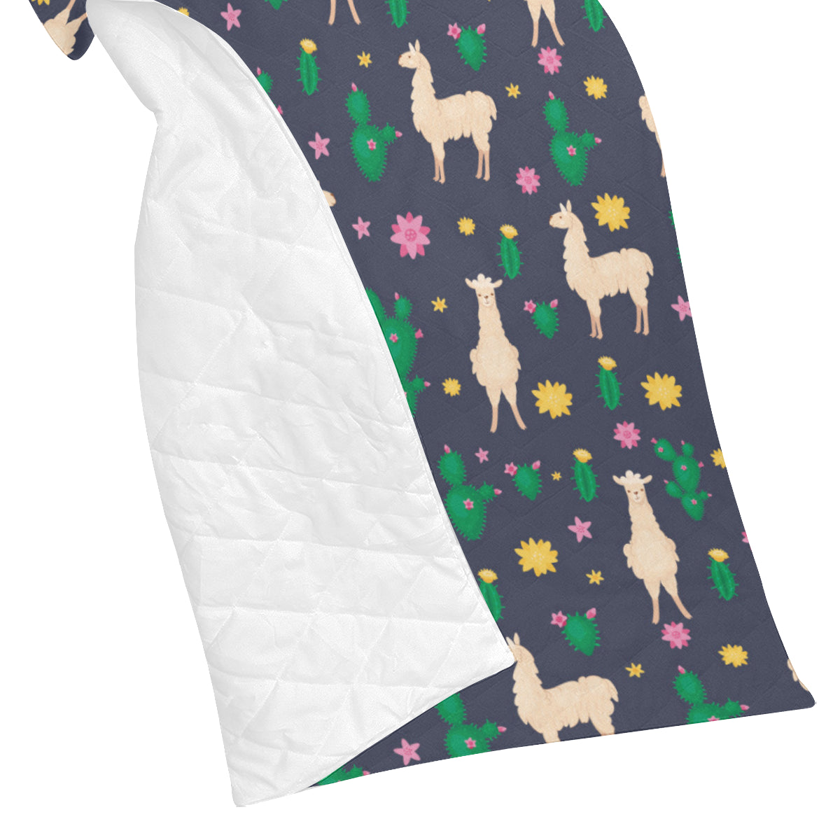 Llama Cactus Pattern Print Design 012 Premium Quilt