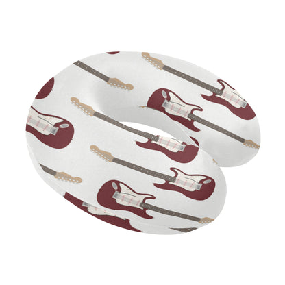 Bass Guitar Pattern Print Design 03 U-Shaped Travel Neck Pillow
