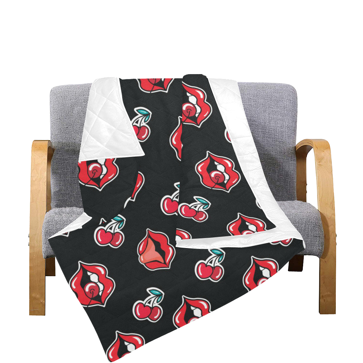 Cherry Pattern Print Design CH04 Premium Quilt