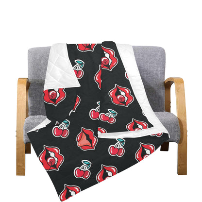 Cherry Pattern Print Design CH04 Premium Quilt