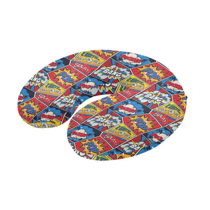 Comic Book Pattern Print Design 03 U-Shaped Travel Neck Pillow