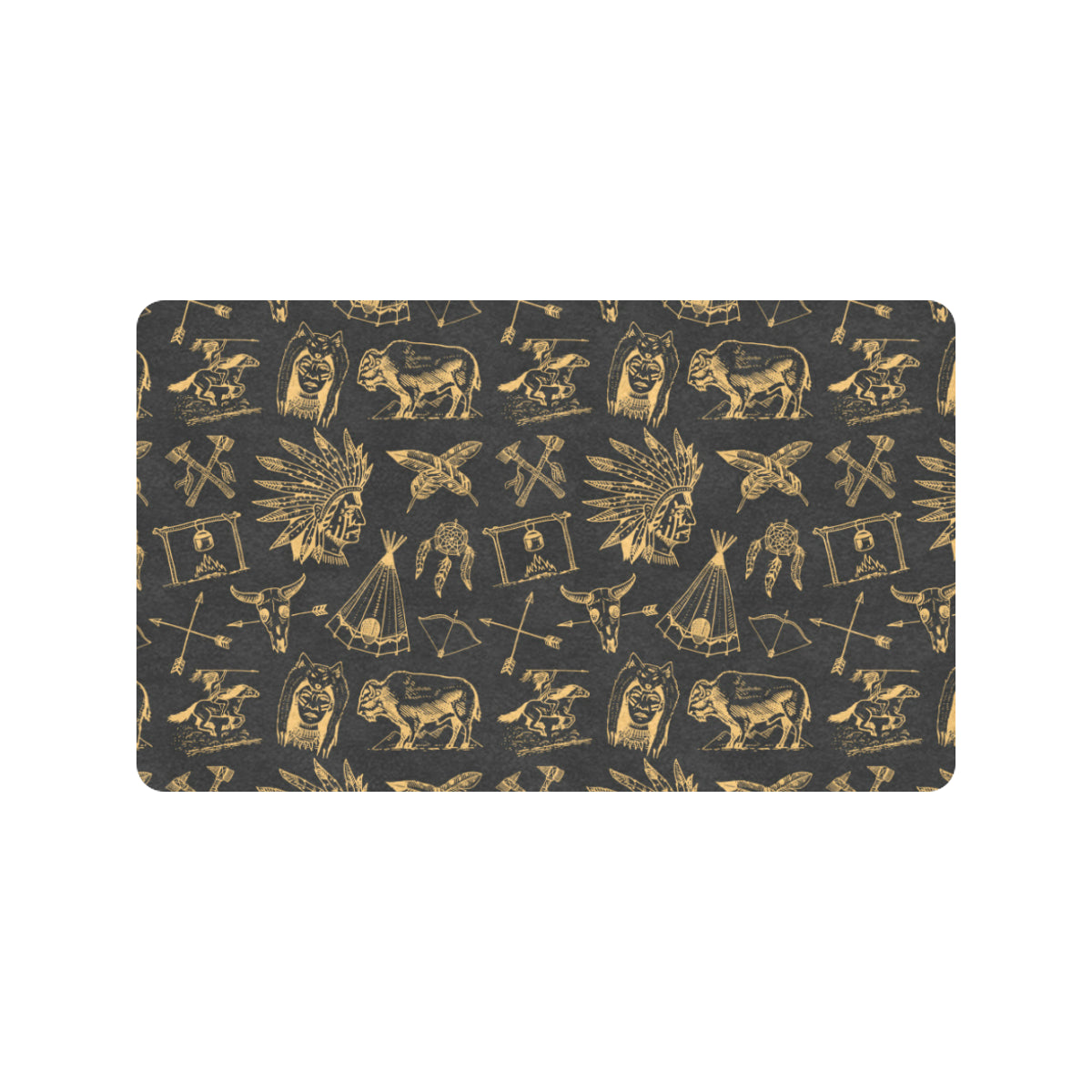 American indian Gold Style Rubber Doormat