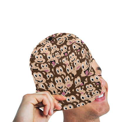Emoji Monkey Print Pattern Snapback Cap